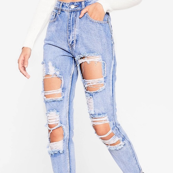 Nasty Gal Denim - Ripped Mom Jeans